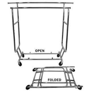 FAST SHIPPING Double Bar Rolling Collapsible Salesman Garment Rack