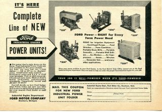 1950 Ford Complete Line of Industrial Engine Power Units Ad