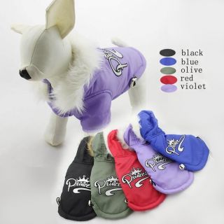   Wholesale Dog Coats Winter Hoodies Prince Princess 5 Colors fur Hat