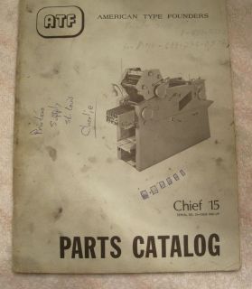 ATF CHIEF 15 PARTS BOOK   76 Pages Plus Cover   1974 Edition