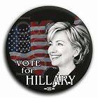 VOTE HILLARY CLINTON FOR PRESIDENT 2008 CAMPAIGN PIN U.S. FLAG