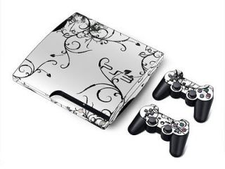   Sticker Skin Cover For Sony PS3 Slim Console & 2 Controller Skin US