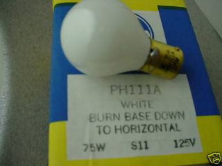 PH111A WHITE ENLARGER PRINTER LAMP BULB 75 WATT 125V