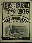 Bush Hog 115 1115 Rotary Cutter Mower Owner Operator Manual