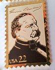 Grover Cleveland US president metal USPS stamp pin.