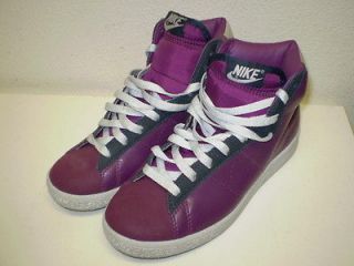   Recognition High Top Basketball Shoe Purple/Silver Leather Womens 7