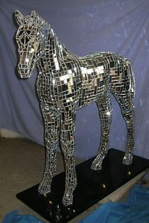 Horse Mirrored Mosaic, Foal size 48 inches, Life Size ,Custom made