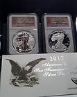 2012 US MINT S AMERICAN SILVER EAGLE 2 COIN SET REVERSE PROOF PROOF W 