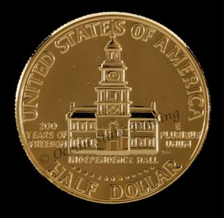 24 kt Gold Plated 1776 1976 JFK Half Dollar Coin   P Mint (1 Coin)