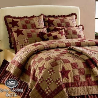   Country Rustic Star Twin Queen King Size Quilt Cotton Bedding Bed Set