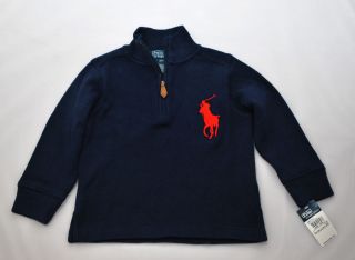 POLO RALPH LAUREN Navy Sweater Red Big Pony 2 Years