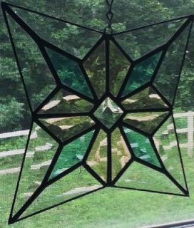 Beveled Stained Glass Quilt Pattern Panel   Sun Catcher