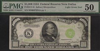 1934 $1000 ONE THOUSAND DOLLAR BILL FEDERAL RESERVE NOTE FRN PCGS 