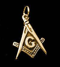 freemason Symbol Gold Plated Pendant Charm Free mason Secert Society 