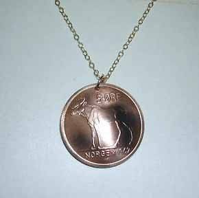 COIN JEWELRY~NORWEG​IAN MOOSE NECKLACE/KEY RING