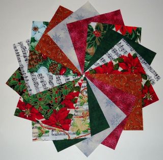 CHRISTMAS MUSIC   50 4 quilt/quilting fabric squares blocks