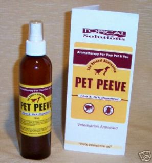PET PEEVE Flea & Tick Spray Repellent Dogs Cats 4 oz. Travel Size 