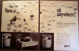 1967 vintage 2pg Ad Zenith Circle of Sound Modular Stereo