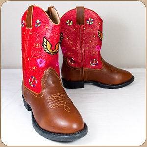 NEW Smoky Mountain Boots Austin Lights Western Cowboy Boot Brown Red 