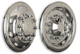 1x set truck wheel cover 22.5 hub caps (2x dished + 2x straight) rims 