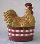    Rise N Shine Country Rooster/Chicken Large Red Plaid Soup Tureen