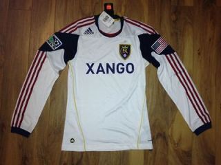   XL ADIDAS MLS Real Salt Lake Authentic Away White L/S Soccer Jersey