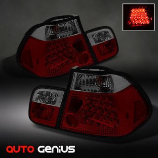   E46 3 SERIES 4DR RED SMOKED PHILIPS LED PERFORM TAIL LIGHTS REAR LAMPS