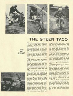 Vintage and Rare 1963 Steens Taco Mini Bike Test Report