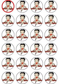 24 edible rice paper cake toppers BETTY BOOP