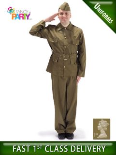 Men 40s British WW2 SOLDIER Uniform fancy dress costume (Sergent or 