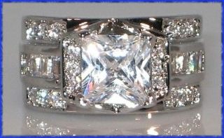   CT Princess Cut Cubic Zirconia Bridal Engagement Wedding Ring SIZE 6