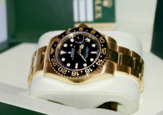 Rolex GMT Master II Yellow Gold 116718 Brand New with Stickers / Card 