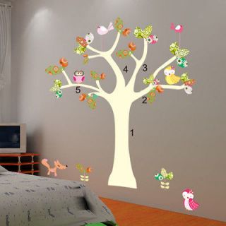 Cute Birds&Owl Tree Mural Art Removable Decals Wall Sticker Kids 