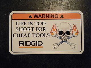 Ridgid Tool Box Warning Sticker   Gold   Must Have cheap