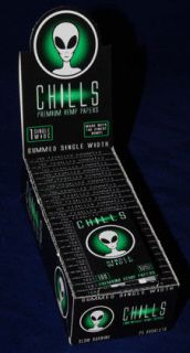   Chills 1.0 single wide 70mm hemp cigarette rolling papers (1 box