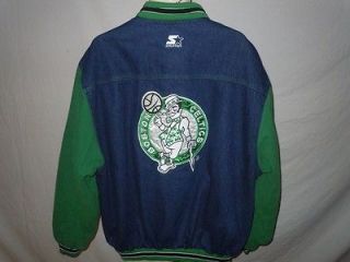 Vintage Boston Celtics NBA Basketball Denim Starter Jacket Sz XL