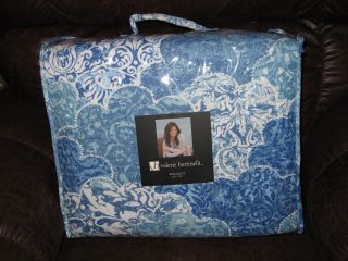   King Size Blue White Cotton Comforter Quilted Quilt Coverlet