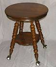 Antique Round Oak Lamp Table or parlor table with claw ball feet