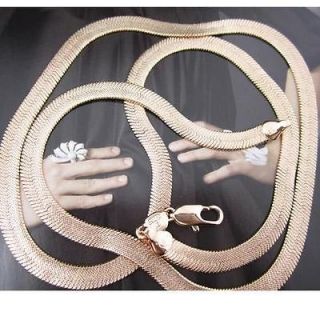 24 18k rose gold filled necklace mens snake bone chain link jewelry 