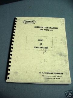 Tennant 53 Power Sweeper Instruction & Parts Manual