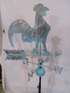 Copper Rooster Weathervane has Patina Finish with FREE ROOF MOUNT 
