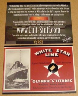 RMS Titanic 100 Years Commemorative Artifact Wreck Recovery Wood Chase 