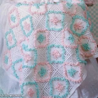   AFGHANS FOR BABY CROCHET PATTERN BOOK Ruffles, Puff Stiches & More