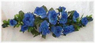 ROSE SWAG ROYAL BLUE Wedding Table Centerpiece Silk Flowers Arch 