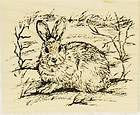 Northwoods rubber stamp Christmas Snowshoe Hare Rabbit Animal Nature 