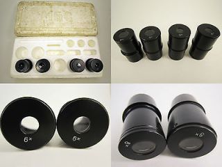 PAIR EYEPIECES 6x and 8x for USSR Microscope MBS (MBC) 9 and 10 