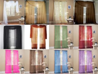 Sheer Voile Window Curtains/Drape/Panel/treatment or Scarf Assorted 