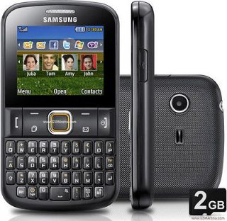 New Samsung Chat 222 E2222 Black Dual SIM Unlocked QWERTY Keypad Phone 
