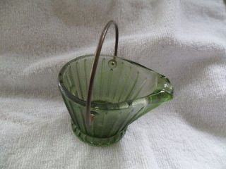 green depression glass ashtray in Pottery & Glass