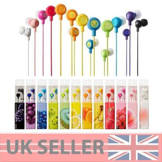 Fruit In ear Earphone Rainbow Smile Color for iPod iPhone PSP Samsung 